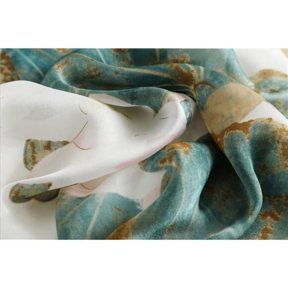 Womens silk feeling scarf long lightweight satin shawl wrap soft fashion gift - Picture 4 of 7